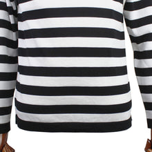 画像をギャラリービューアに読み込む, Blu Bre(ブルブレ)ボーダー柄 コットン ニット Tシャツ【ブラック×ホワイト】国内正規品