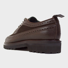画像をギャラリービューアに読み込む, WH(ダブルエイチ) Giotto別注 ロングウィング スエードレザー シボ革 コンビ シューズ【ブラウンbrown】国内正規品