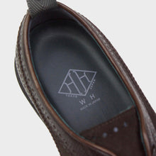 画像をギャラリービューアに読み込む, WH(ダブルエイチ) Giotto別注 ロングウィング スエードレザー シボ革 コンビ シューズ【ブラウンbrown】国内正規品