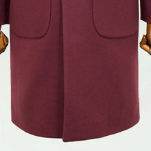 画像をギャラリービューアに読み込む, hevo(イーヴォ)CONVERSANOコンヴェルサーノ ウールメルトン チェスターフィールドコート ロングコート シングルコート ラグランスリーブ【ボルドー】国内正規品