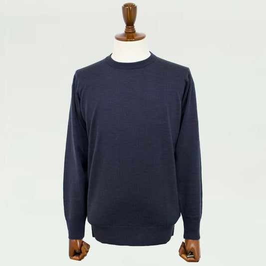 JOHN SMEDLEY(ジョンスメドレー)メリノウール 24ゲージ クルーネック ニット【チャコールcharcoal】国内正規品