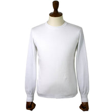 画像をギャラリービューアに読み込む, Blu Bre(ブルブレ)コットン クルーネック ロングスリーブ ニットTシャツ【ホワイト】国内正規品