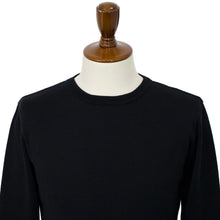 画像をギャラリービューアに読み込む, Blu Bre(ブルブレ)コットン クルーネック ロングスリーブ ニットTシャツ【ブラック】国内正規品