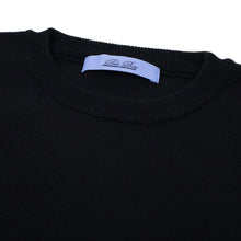 画像をギャラリービューアに読み込む, Blu Bre(ブルブレ)コットン クルーネック ロングスリーブ ニットTシャツ【ブラック】国内正規品