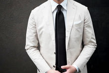 画像をギャラリービューアに読み込む, BRUNO(ブルーノ)DORMEUIL ドーメル (AMADEUS365) トレピエゲ 三つ折り ウール ネクタイ【ブラックBLACK】正規販売店