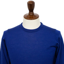 画像をギャラリービューアに読み込む, ALESSANDRO LUPPI(アレッサンドロ ルッピ)1220 Crew neck ウール ハイゲージ 長袖クルーネック ニット【ブルーBlue】国内正規品
