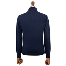 画像をギャラリービューアに読み込む, ALESSANDRO LUPPI(アレッサンドロ ルッピ)1222 HI NECK ウール ハイゲージ 長袖 モックネック ハイネック ニット【ネイビーNavy】国内正規品