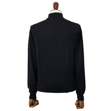 画像をギャラリービューアに読み込む, FILIPPO DE LAURENTIIS(フィリッポ デ ローレンティス)モックネック ハーフネック 長袖 ロングスリーブ ハイゲージ ロイヤルメリノ ウール ニット【ブラックBLACK】国内正規品