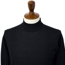 画像をギャラリービューアに読み込む, FILIPPO DE LAURENTIIS(フィリッポ デ ローレンティス)モックネック ハーフネック 長袖 ロングスリーブ ハイゲージ ロイヤルメリノ ウール ニット【ブラックBLACK】国内正規品