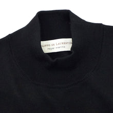 画像をギャラリービューアに読み込む, FILIPPO DE LAURENTIIS(フィリッポ デ ローレンティス)モックネック ハーフネック 長袖 ロングスリーブ ハイゲージ ロイヤルメリノ ウール ニット【ブラックBLACK】国内正規品