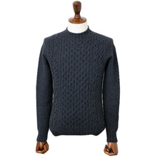 画像をギャラリービューアに読み込む, Drumohr(ドルモア)D4W105AR ラムズウール ケーブル編み モックネック ニット【チャコールCHARCOAL】国内正規品
