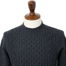 画像をギャラリービューアに読み込む, Drumohr(ドルモア)D4W105AR ラムズウール ケーブル編み モックネック ニット【チャコールCHARCOAL】国内正規品