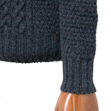 画像をギャラリービューアに読み込む, Drumohr(ドルモア)D4W105AR ラムズウール ケーブル編み モックネック ニット【チャコールCHARCOAL】国内正規品