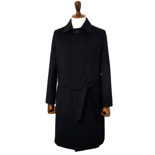 Finjack(フィンジャック)カシミヤ ベルテッド ステンカラーコート【ブラックBLACK】国内正規品