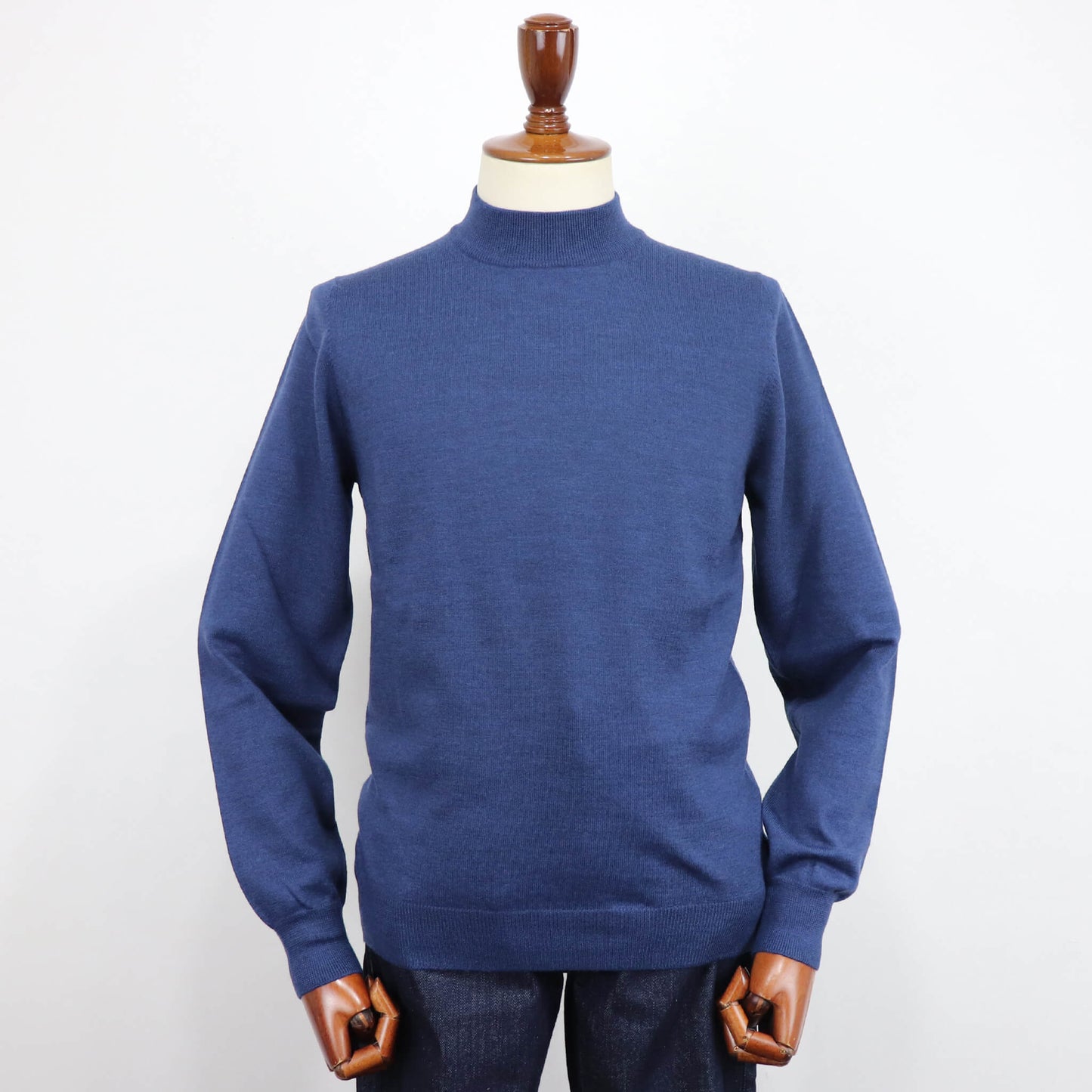 GRAN SASSO（グランサッソ）12ゲージ ウールモックネックニット ロングスリーブ 長袖【ブルー】国内正規品