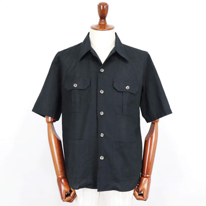 ORIAN（オリアン）半袖リネン サファリシャツ【ブラック】国内正規品