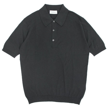 JOHN SMEDLEY（ジョンスメドレー）EASY FIT ISIS SHIRT FC SS シーアイランド コットン 30ゲージ 半袖 ニット ポロシャツ【ブラック】国内正規品