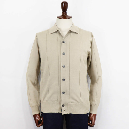 Blu Bre（ブルブレ）針抜き シャツカーディガンニット【SHADE BEIGE】国内正規品