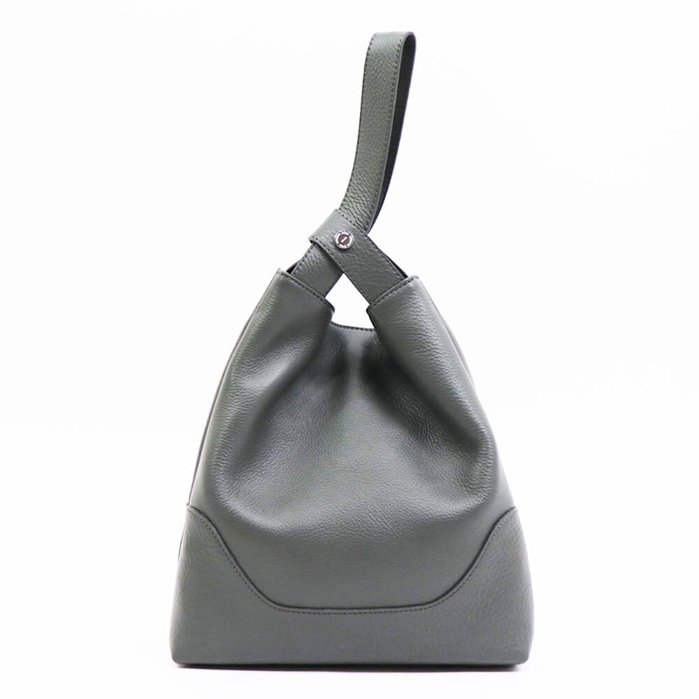 PELLE MORBIDA（ペッレ モルビダ）ワンハンドルバッグ 巾着【チャコールグレー】国内正規品
