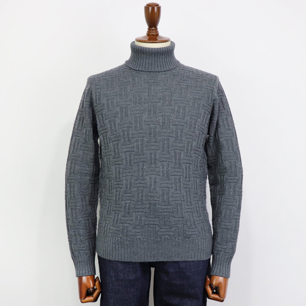 Drumohr（ドルモア）ニット タートルネック メリノウール 長袖 柄物