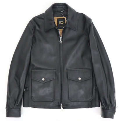 CINQUANTA（チンクワンタ）G8 Type FLIGHTBLOUSON レザージャケット シルバージップ【ブラック】国内正規品