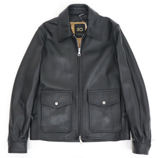 CINQUANTA（チンクワンタ）G8 Type FLIGHTBLOUSON レザージャケット シルバージップ【ブラック】国内正規品