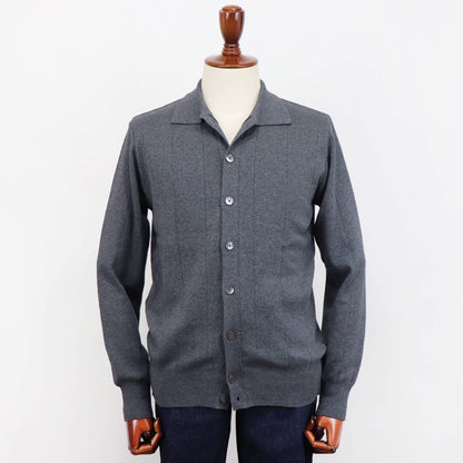 Vandori（ヴァンドリ）針抜き シャツカーディガンニット【ミディアムグレー】国内正規品