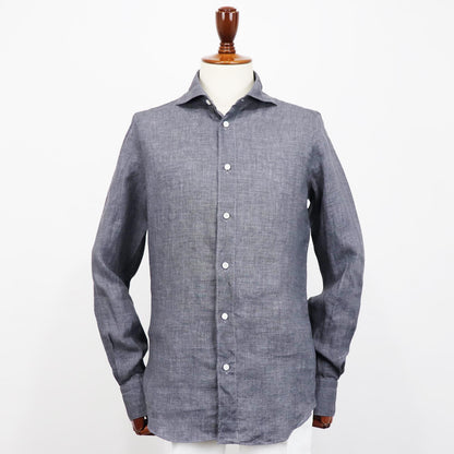 Finamore（フィナモレ）SIMONE / BALI リネン シャツ【ダークグレー】国内正規品