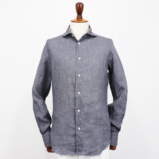 Finamore（フィナモレ）SIMONE / BALI リネン シャツ【ダークグレー】国内正規品
