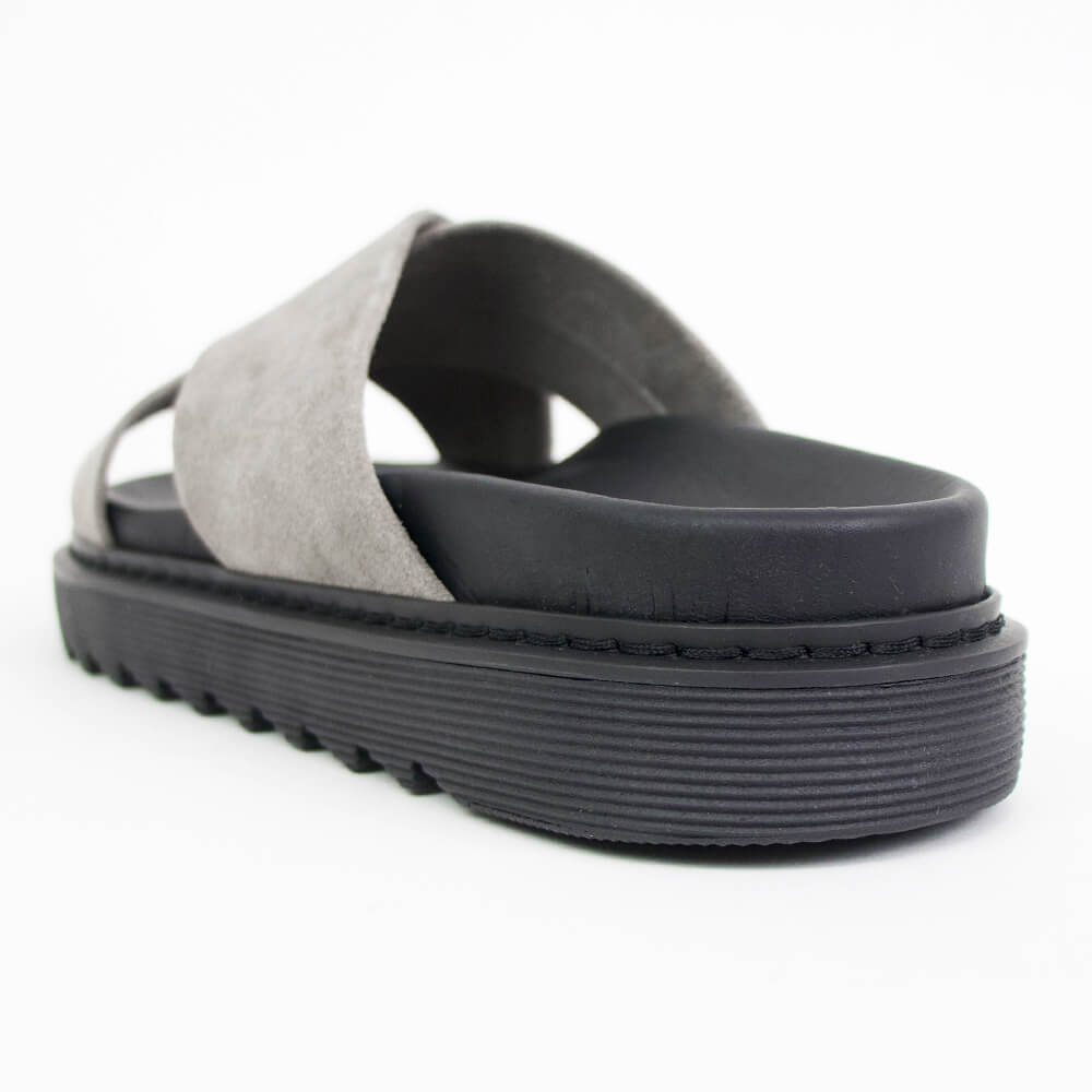 MAURO de BARI（マウロデバーリ）スエード クロスストラップ サンダル【トープ×ブラック】国内正規品