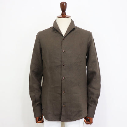 Massimo d' Augusto（マッシモ ダウグスト）イタリアンカラーシャツ【ブラウン】国内正規品