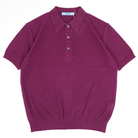 Blu Bre（ブルブレ）リネンシルク ポロシャツ【バイオレット】国内正規品