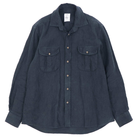 CORDINGS（コーディングス）アイリッシュリネンオーバーシャツ【ネイビー】国内正規品