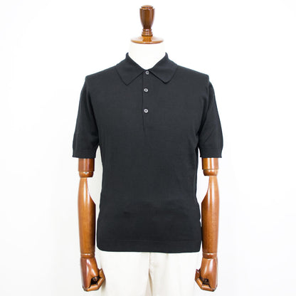 JOHN SMEDLEY（ジョンスメドレー）EASY FIT ISIS SHIRT FC SS シーアイランド コットン 30ゲージ 半袖 ニット ポロシャツ【ブラック】国内正規品