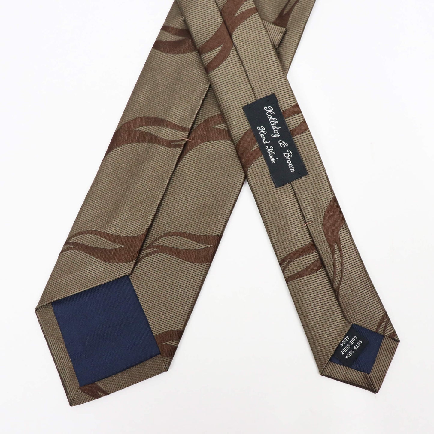 HOLLIDAY&BROWN（ホリデーアンドブラウン）ハンドメイド シルク タイ【ベージュ】国内正規品