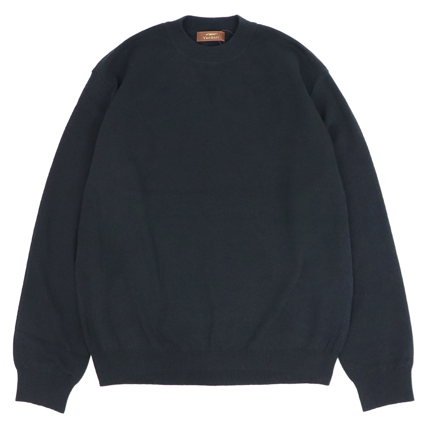Vandori（ヴァンドリ）コットン100% ガゼット クルーネックロングスリーブ ニット【ブラック】国内正規品