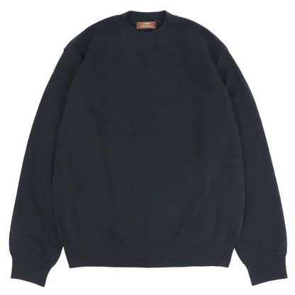 Vandori（ヴァンドリ）コットン100% ガゼット クルーネックロングスリーブ ニット【ブラック】国内正規品