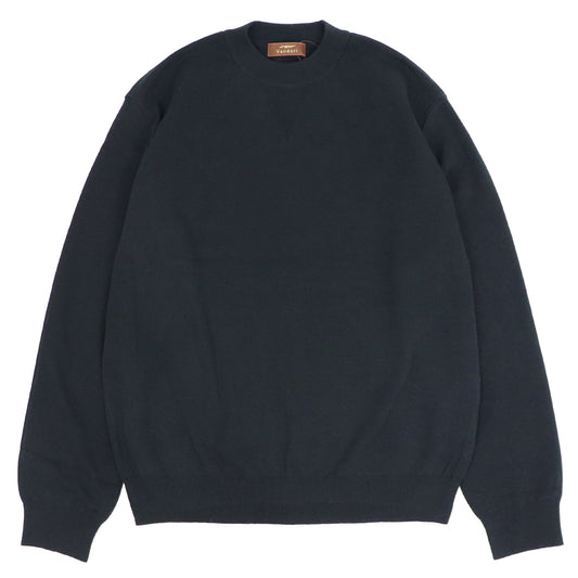 Vandori（ヴァンドリ）コットン100% ガゼット クルーネックロングスリーブ ニット【ブラック】国内正規品