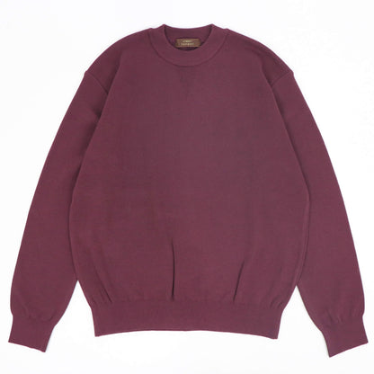 Vandori（ヴァンドリ）コットン100% ガゼット クルーネックロングスリーブ ニット【ボルドー】国内正規品