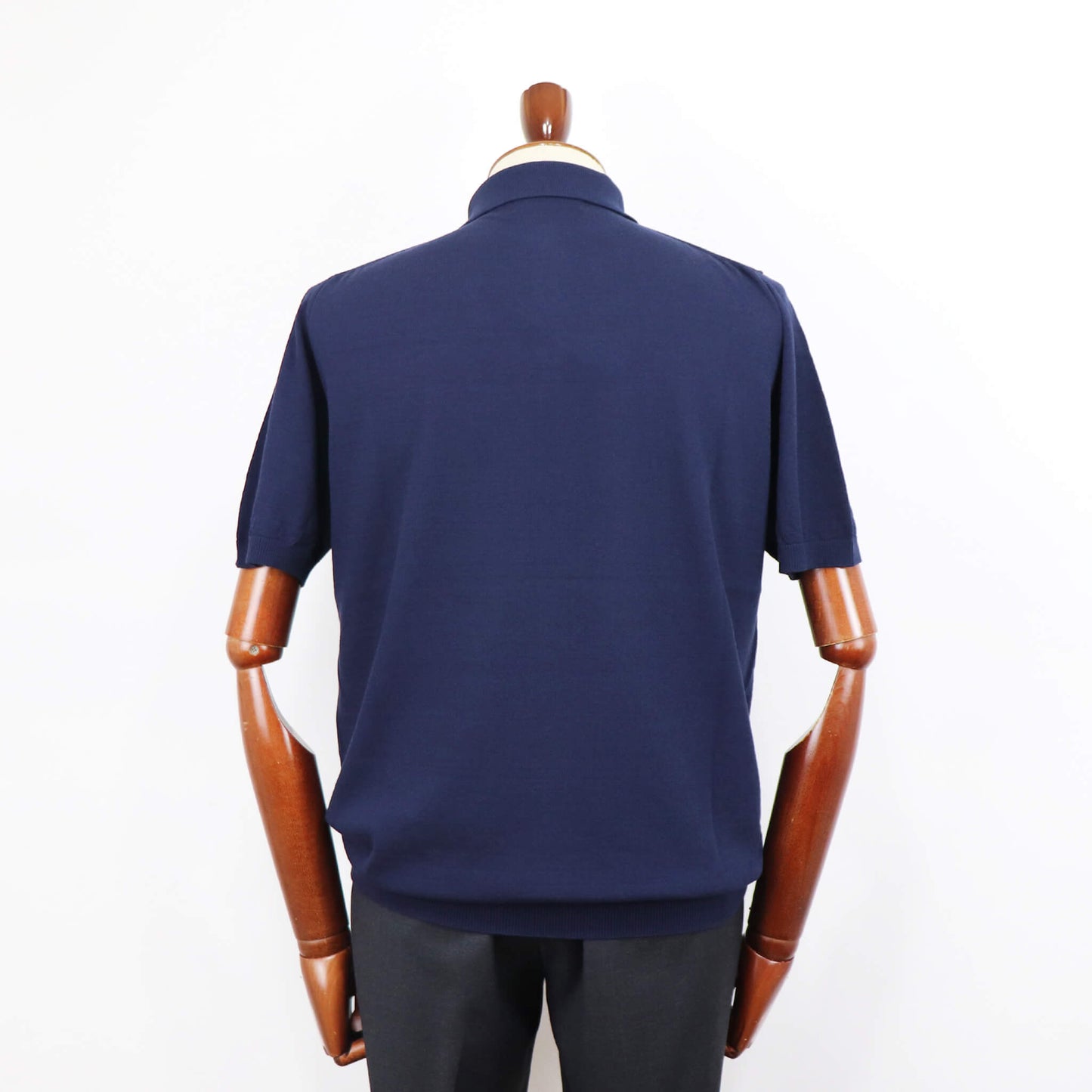 MOONCASTLE（ムーンキャッスル）ICE COTTON POLO NECK アイスコットン ニット ポロシャツ【ネイビー】国内正規品