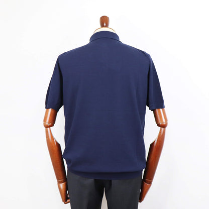 MOONCASTLE（ムーンキャッスル）ICE COTTON POLO NECK アイスコットン ニット ポロシャツ【ネイビー】国内正規品