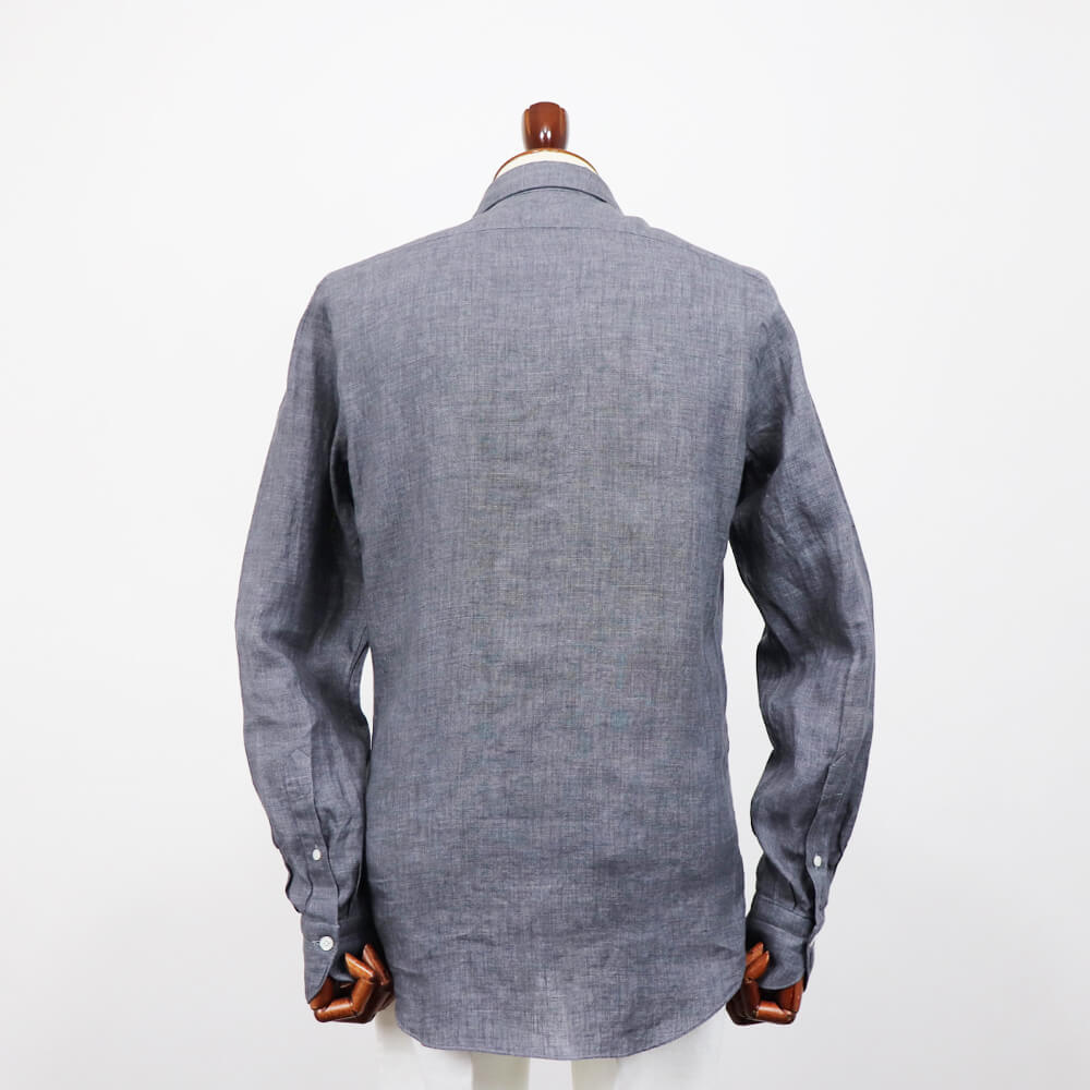 Finamore（フィナモレ）SIMONE / BALI リネン シャツ【ダークグレー】国内正規品