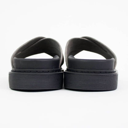 MAURO de BARI（マウロデバーリ）スエード クロスストラップ サンダル【トープ×ブラック】国内正規品