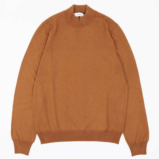 GRAN SASSO（グランサッソ）12ゲージ ウールモックネックニット ロングスリーブ 長袖【キャメルブラウン】国内正規品