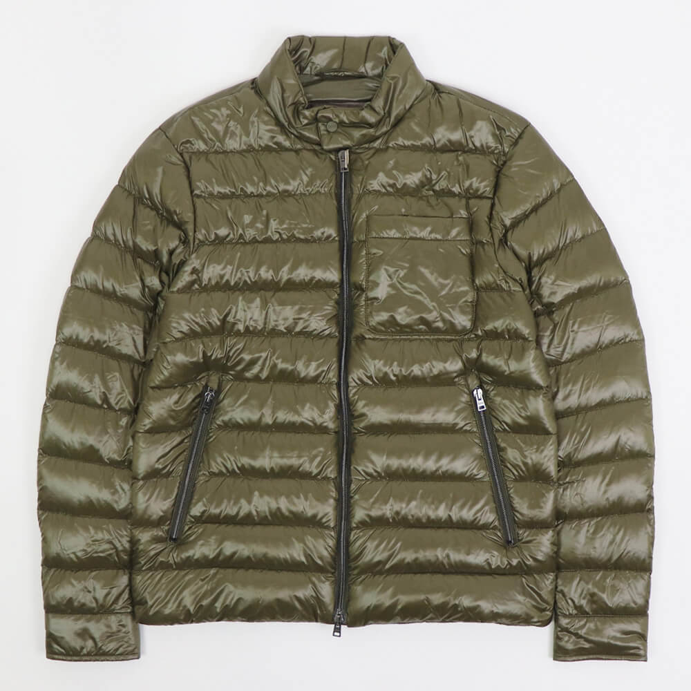 HERNO（ヘルノ）Resort ライダース ナイロン ウルトラライト ダウンブルゾン【カーキ】国内正規品