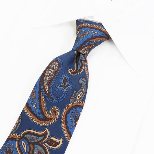 ROBERT FRASER（ロバートフレイザー）ハンドメイド ペイズリー柄 ネクタイ【ブルー】国内正規品