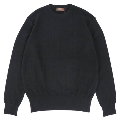 Vandori（ヴァンドリ）コットンカシミヤ針抜き クルーネックニット【ブラック】国内正規品