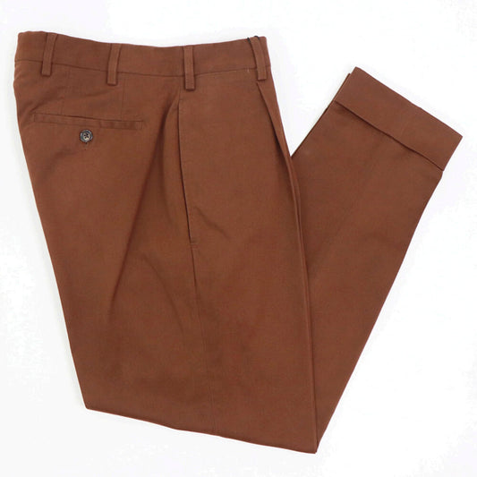 BORELIO（ボレリオ）ワンプリーツ テーパード コットンパンツ【ブリック】国内正規品