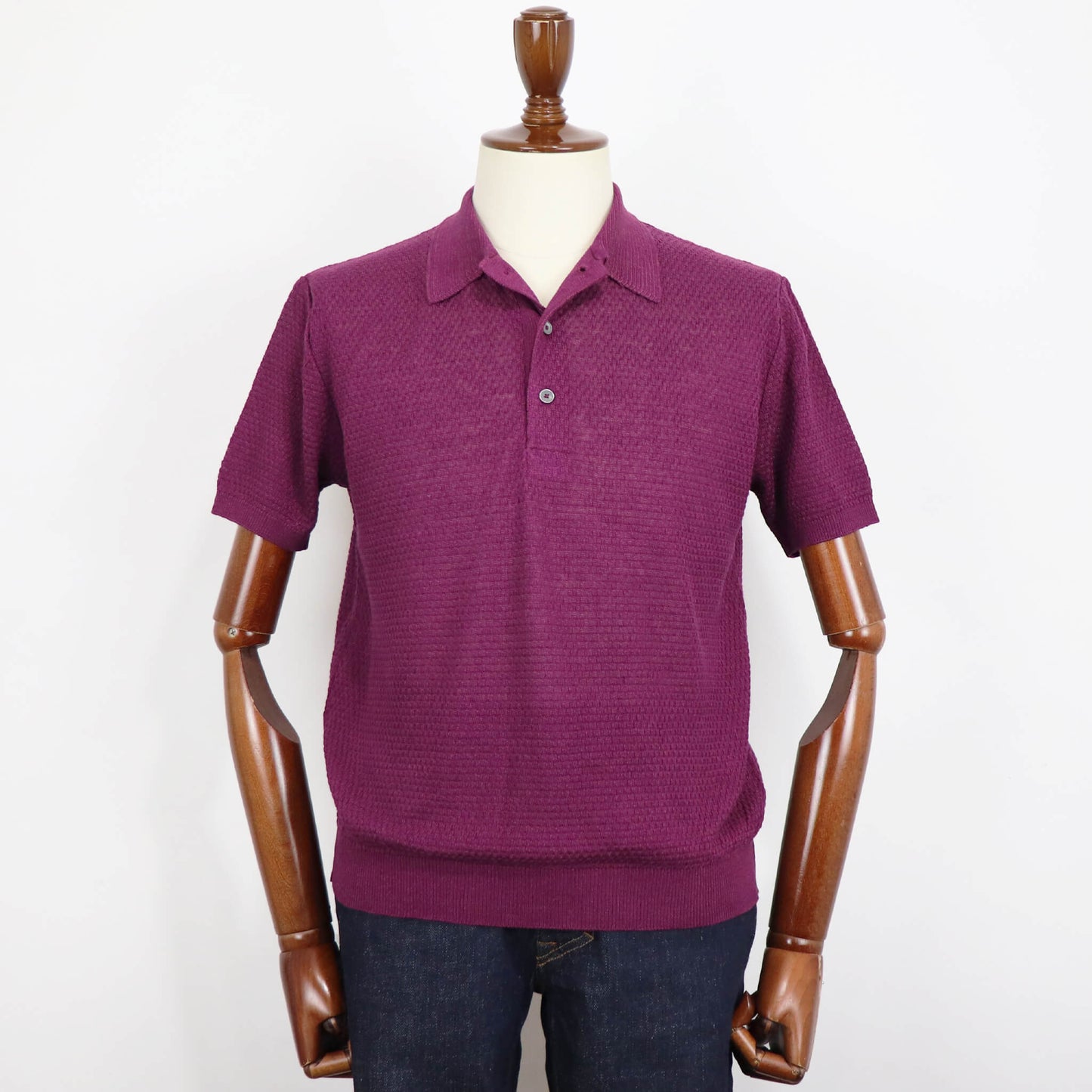 Blu Bre（ブルブレ）リネンシルク ポロシャツ【バイオレット】国内正規品
