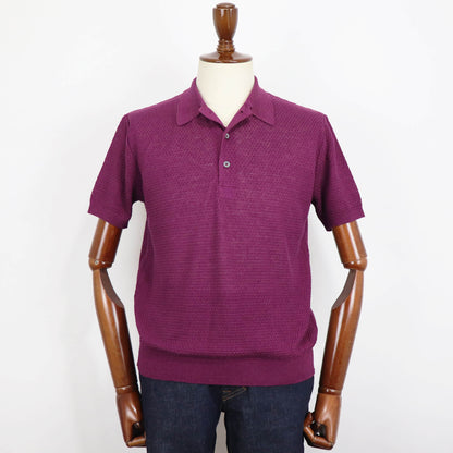 Blu Bre（ブルブレ）リネンシルク ポロシャツ【バイオレット】国内正規品